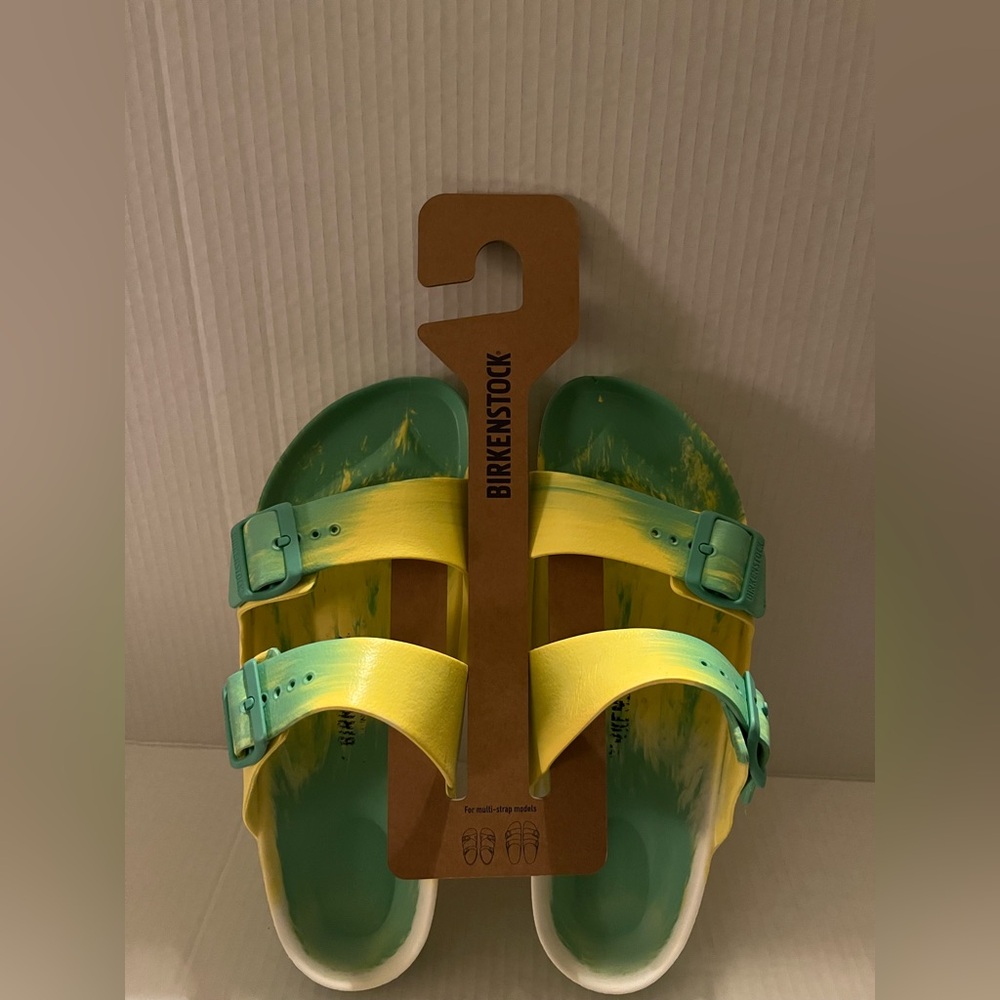 Birkenstock Green and Yellow Sandals
